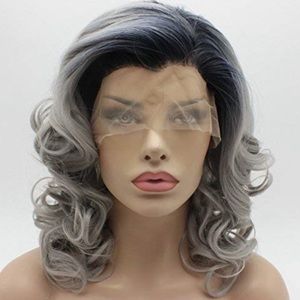 KATZ 16” GREY OMBRÉ CURLY Lace Front Wig *NWT*💖